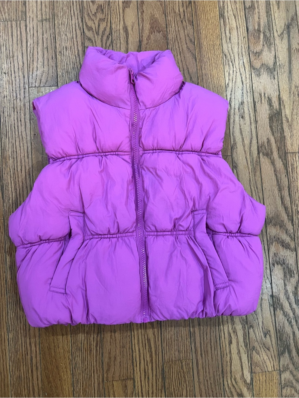 Love Tree Purple Puffer Vest Women’s Medium Full Zip Quilted Winter Vest